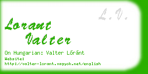 lorant valter business card