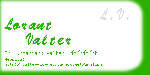 lorant valter business card